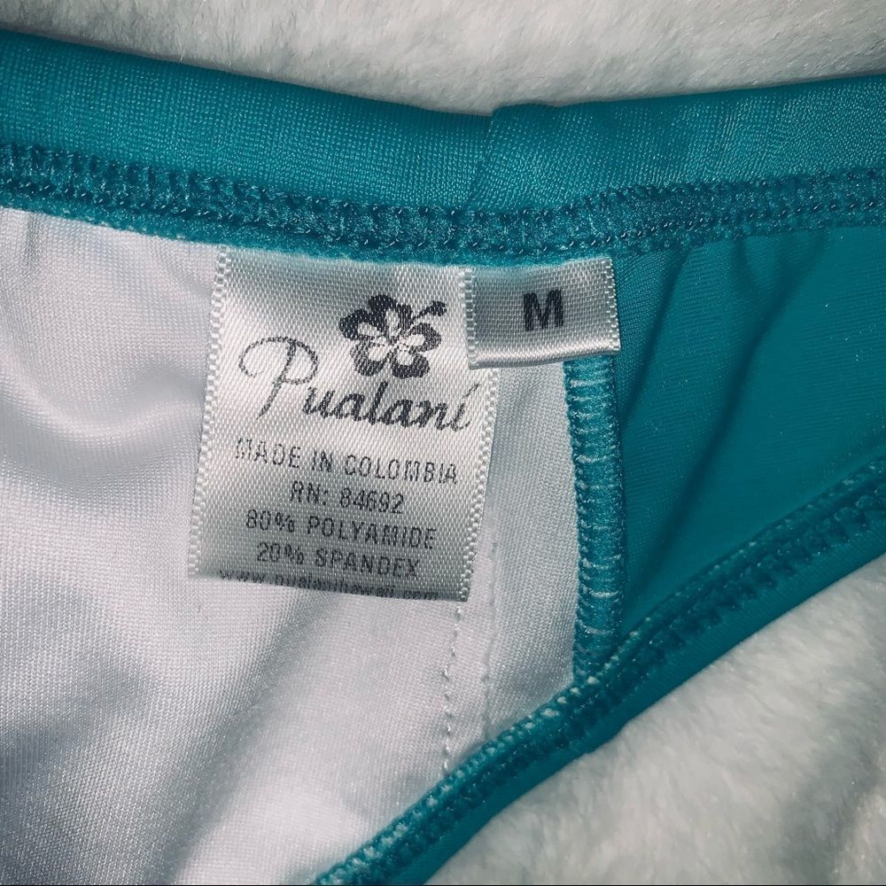 S & M Skirt With Attached Bottom & top Sea Green Solid Pualani Bikini Beachwear - Picture 7 of 12